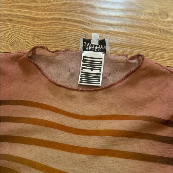[jean paul gaultier] body morphing stripes crop mesh top - Picture 12 of 14